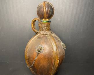 Vintage leather wrapped decanter