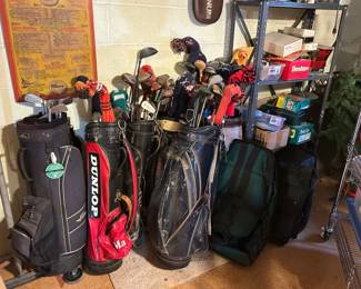 Golf clubs and bags