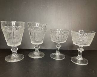 Westmoreland Glasses Princess Feather pattern vtg