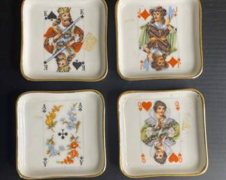 Gloria ceramic playing card trinket dishes