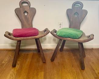 Antique birthing chairs