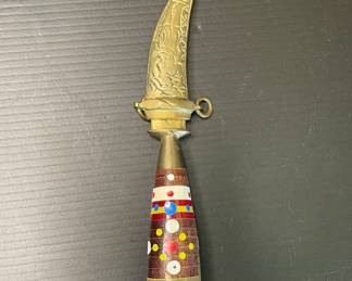 Painted wood handle dagger