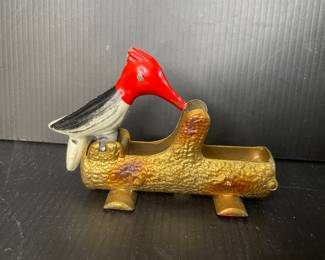 Vintage woodpecker brass pitter