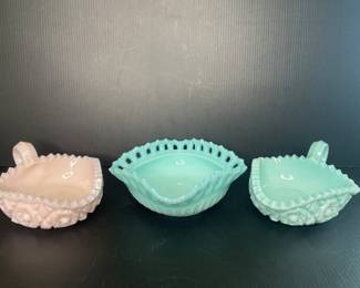 Fostoria milk glass bowls vintage