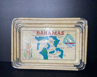 Bahamas tray set vtg