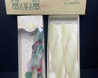 Vintage beeswax candlesticks
