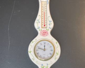 Floral painted wall clock vintage