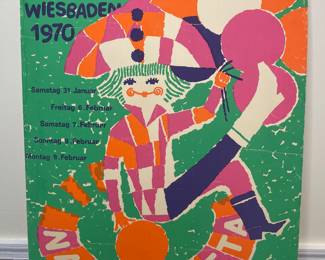 Vintage poster mask balls at the Kurhaus in Wiesbaden, Germany