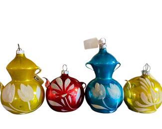 Vintage West Germany Glass Teapot Ornaments
