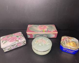 Alabaster & ceramic trinket boxes