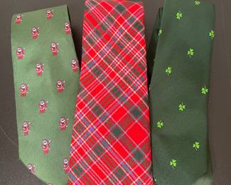 Holiday theme silk & wool ties