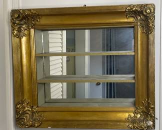 Framed wall shelf mirror