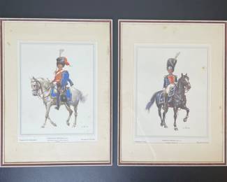 Framed Calvary soldier prints - Kingdom of Netherlands & Kingdom of France