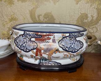 Japanese Imari porcelain foot bath Vtg