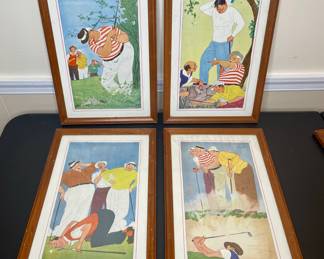 Framed golf art