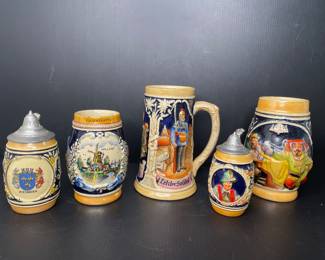 Vintage beer steins