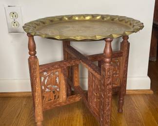 Brass tea table.