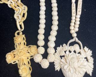 Vintage carved necklaces