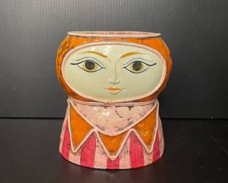 Paper mache head vase vintage