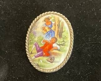 Limoges France pendant/brooch vintage