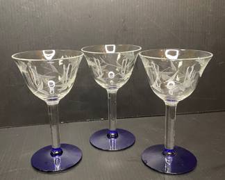 Weston etched glassware