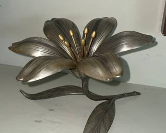 MCM S. Agudo flower brass ashtray vintage