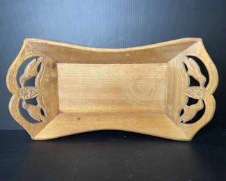 Carved wood tray