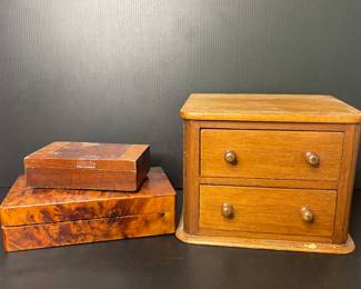 Wooden jewelry and trinket boxes