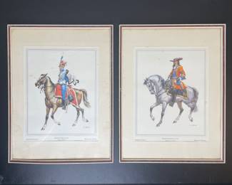 Framed Calvary soldier prints - Kingdom of Bavaria & Kingdom of Spain