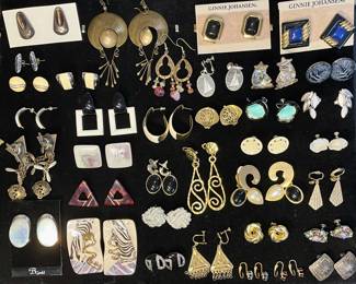 Pierced & clip on earring collection, vintage to modern