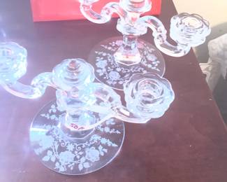 Etched candle holders