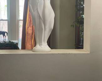 Plaster Couple Sculpture Man Woman Lovers White Statue Mid Century Modern
