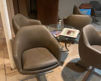 MCM dining swivel bucket chairs 1960s Set of Nicos Zographos Bucket Chairs