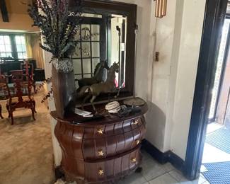 Vintage Bombay Console Table Dresser Chest Three Drawers Italian Style