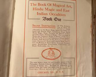 The Book of Magical Art, Hindu Magic and East Indian Occultism" by L.W. de Laurence. It's mentioned as Book One and is a 12th edition. 1914