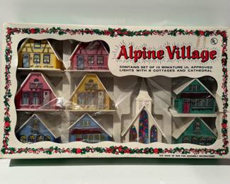 Vintage Boxed Set of Alpine Village Miniature Christmas Lights