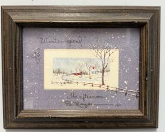 Framed Art Let's "Winter-spend" The afternoon by D Morgan/1991