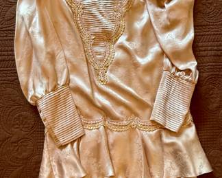 1990's Jessica McClintock 100% Silk Top