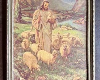 Framed Art "The Good Shepherd" by Warner Sallman/ 1943