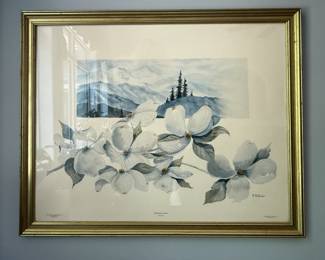 Framed Reproduction of Watercolor "Tennessee in Bloom" by N DePorter