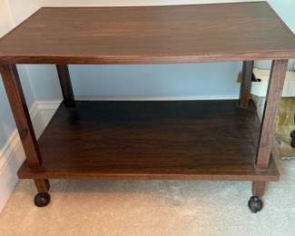 Vintage Rolling Side Table/TV Stand