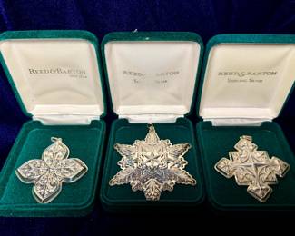 Reed & Barton Sterling Christmas Ornaments in Box