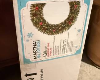 Martha Stewart Living 48" Pre-Lit Christmas Wreath