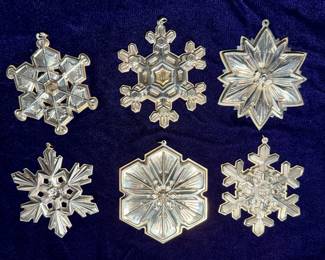 Gorham Sterling Gold Filled Yearmark 1988-1989 and 1990 20th Anniversary Christmas Ornaments