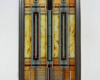 Certified Frank Lloyd Wright (From the B Harley Bradley House) Inspired Stained Glass