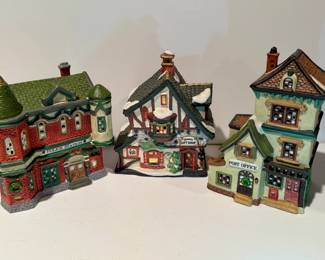 More Porcelain Houses-Police Station, Santa's Gift Shop and Post Office