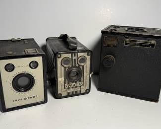 Vintage Agfa Ansco Shur Shot, Spartus 120 and Kodak Brownie Cameras