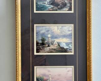 Framed/Matted "Seaside Memories" Trio by Thomas Kinkade