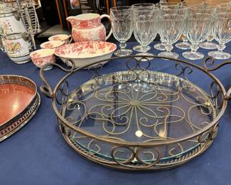 LOVE this round metal glass tray!