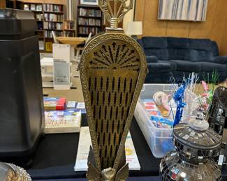 vintage brass fireplace screen